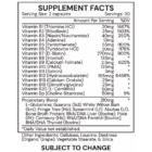 16B - supplement facts H/25 - subject to change