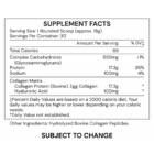 Collagen ECM - Supplement Facts G/25A - subject to change