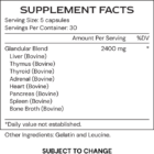 OrganGenic - supplement facts - subject to change