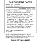 Clear 2 µBiomic - supplement facts - subject to change