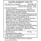 Immune µBiomic - supplement facts - H23