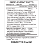 EnzyGenic - supplement facts - subject to change