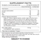 Neuro Superfood - supplement facts G25 - subject to change