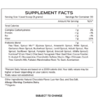 Metabolic Superfood - supplement facts - subject to change