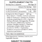 CalmGenic - supplement facts - A24 subject to change