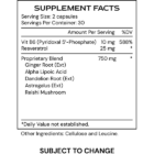 LymphGenic - supplement facts - subject to change