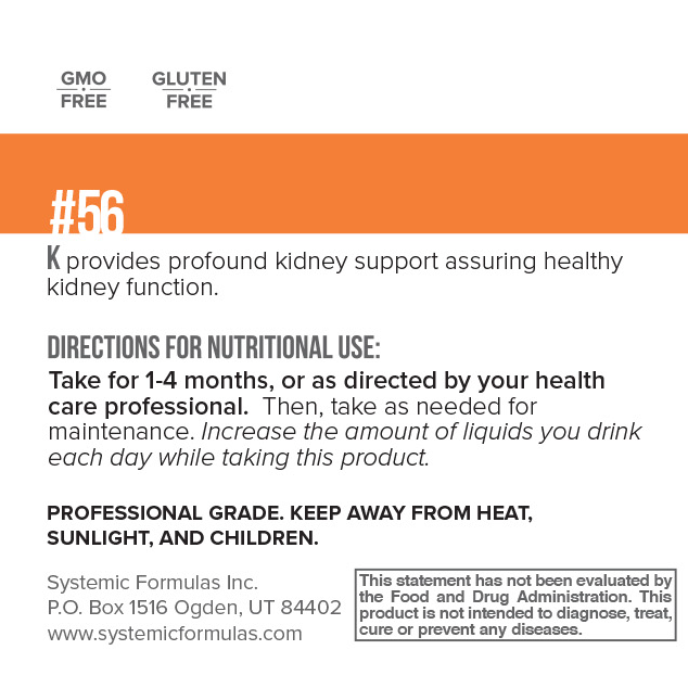 K - Kidney - label info - K/22