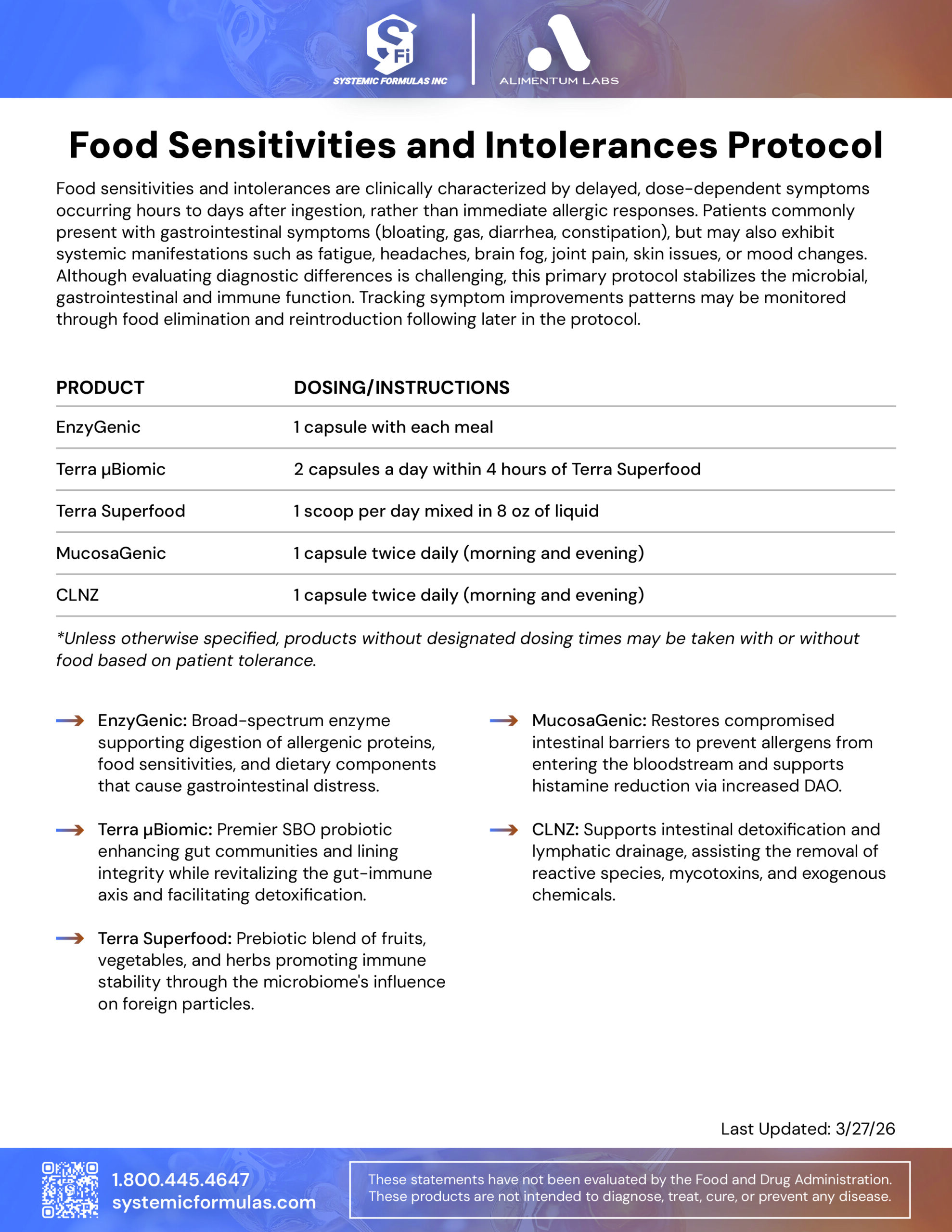 Food Sensitivities Protocol