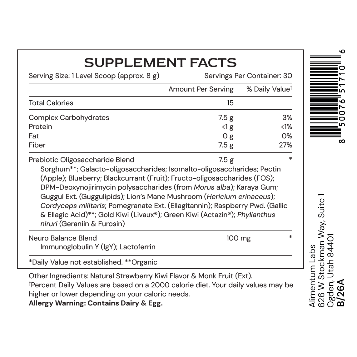 Neuro Superfood - label SFB - B/26A
