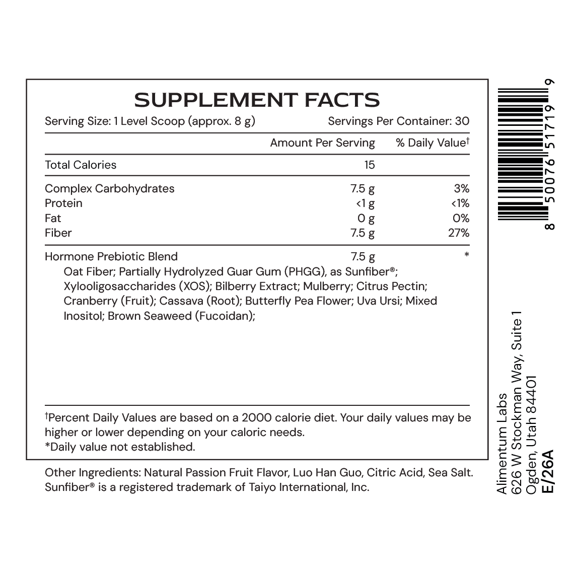 Hormone Superfood - label SFB - E/26A