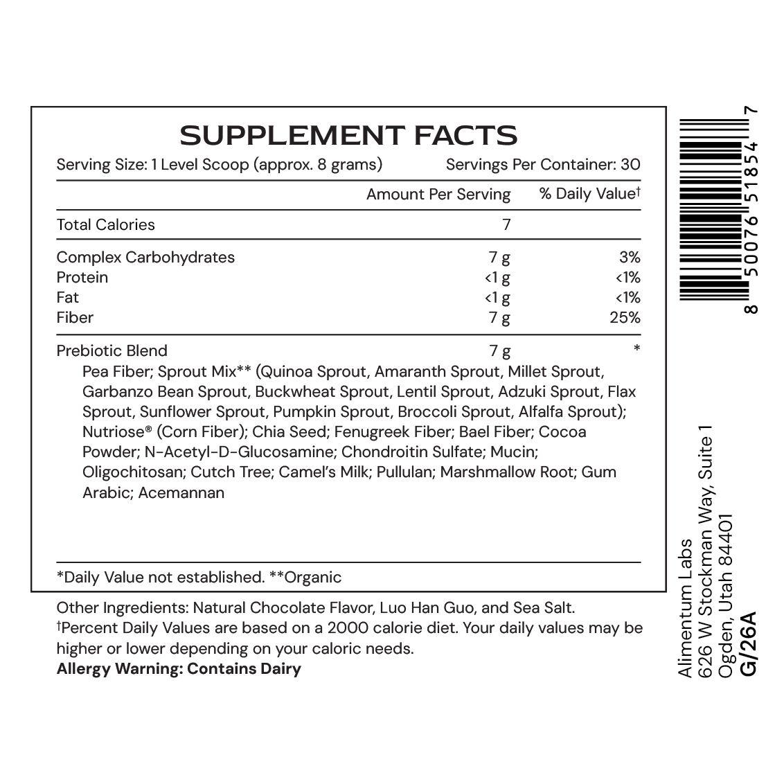 Metabolic Superfood - label SFB - G/26A
