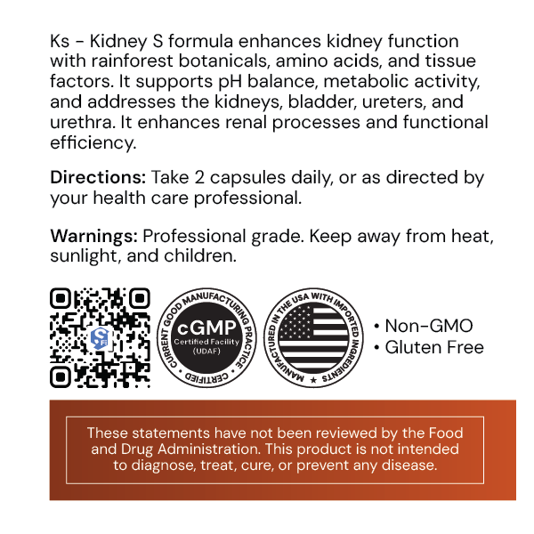Ks - Kidney S - label info - I/26A