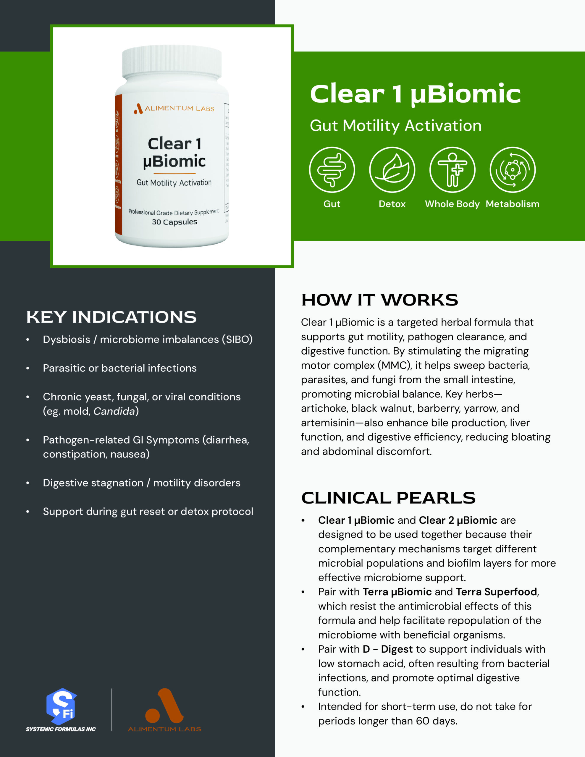 Clear 1 µBiomic Practitioner Reference Guide